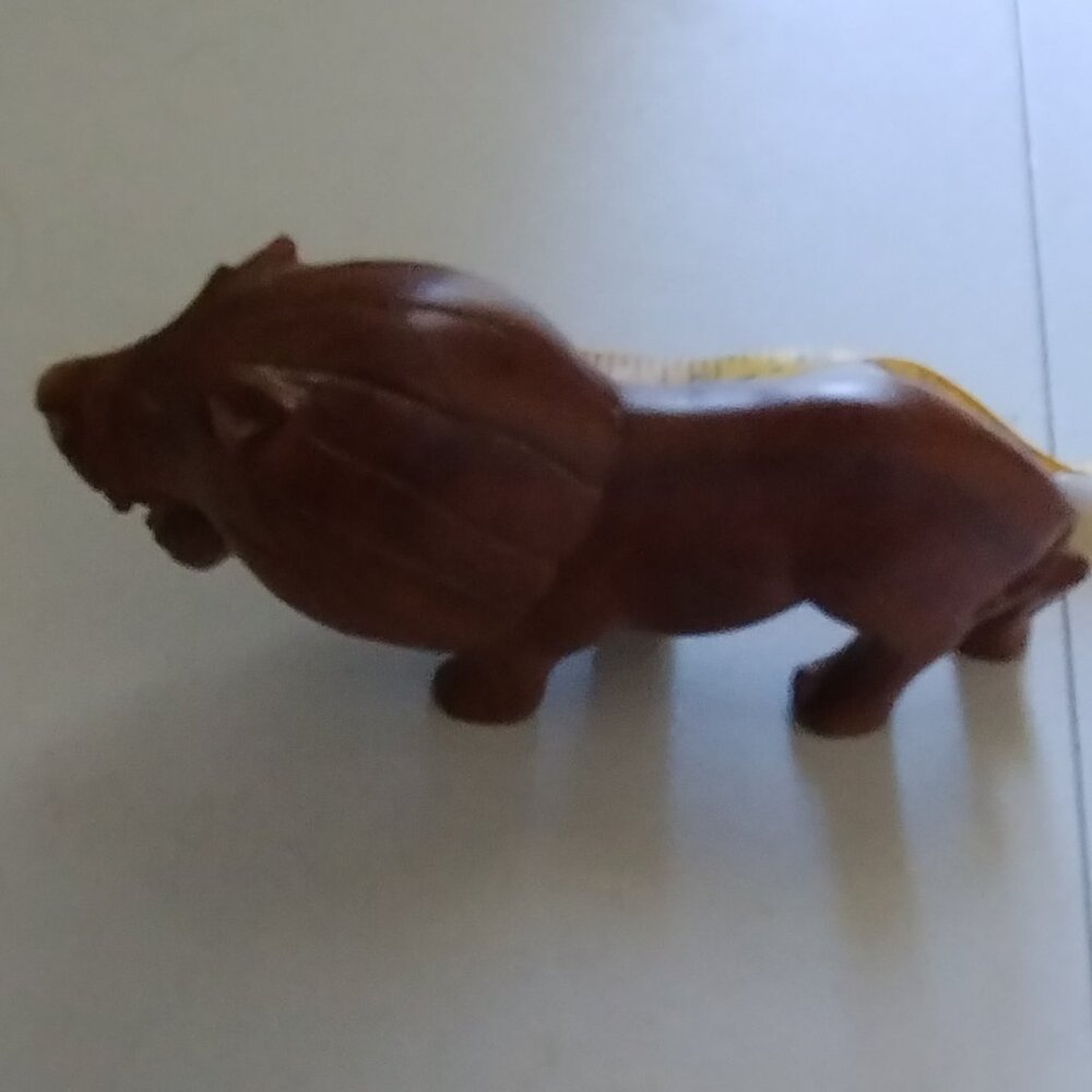 Vintage carved wood lion